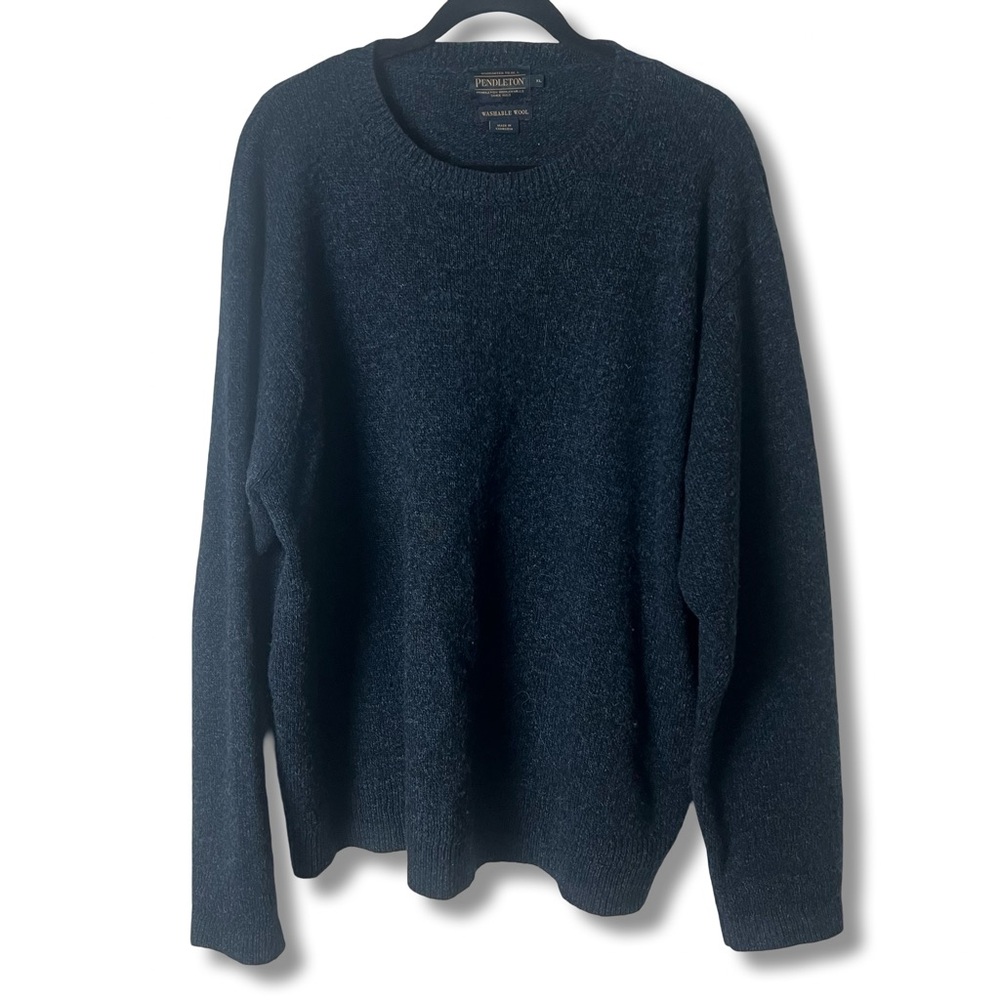 Pendleton -‎ Men’s Washable Shetland Wool Crewneck Sweater Navy Blue - Sz. XL